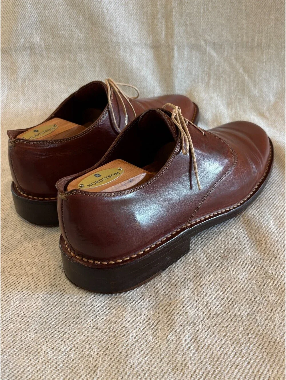Cole Haan Country Cognac Brown Leather Plain Toe Derby Mens 10.5 M C02175